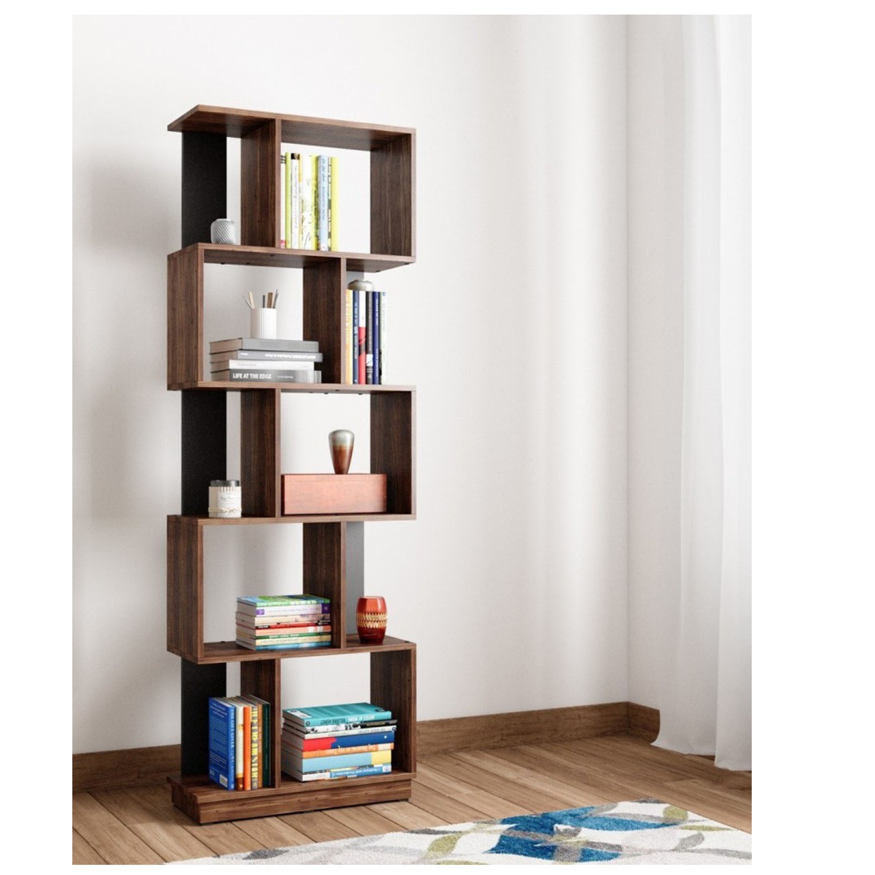 Lisa Engineered Wood Open Book Shelf (5 Shelf) - photo