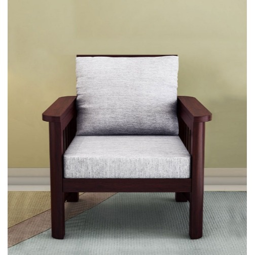 Alkaline Teakwood 3+1+1 wooden sofa - front_view