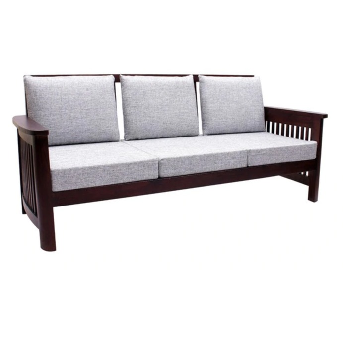 Alkaline Teakwood 3+1+1 wooden sofa - top_view