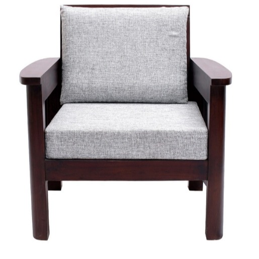 Alkaline Teakwood 3+1+1 wooden sofa - rear_view
