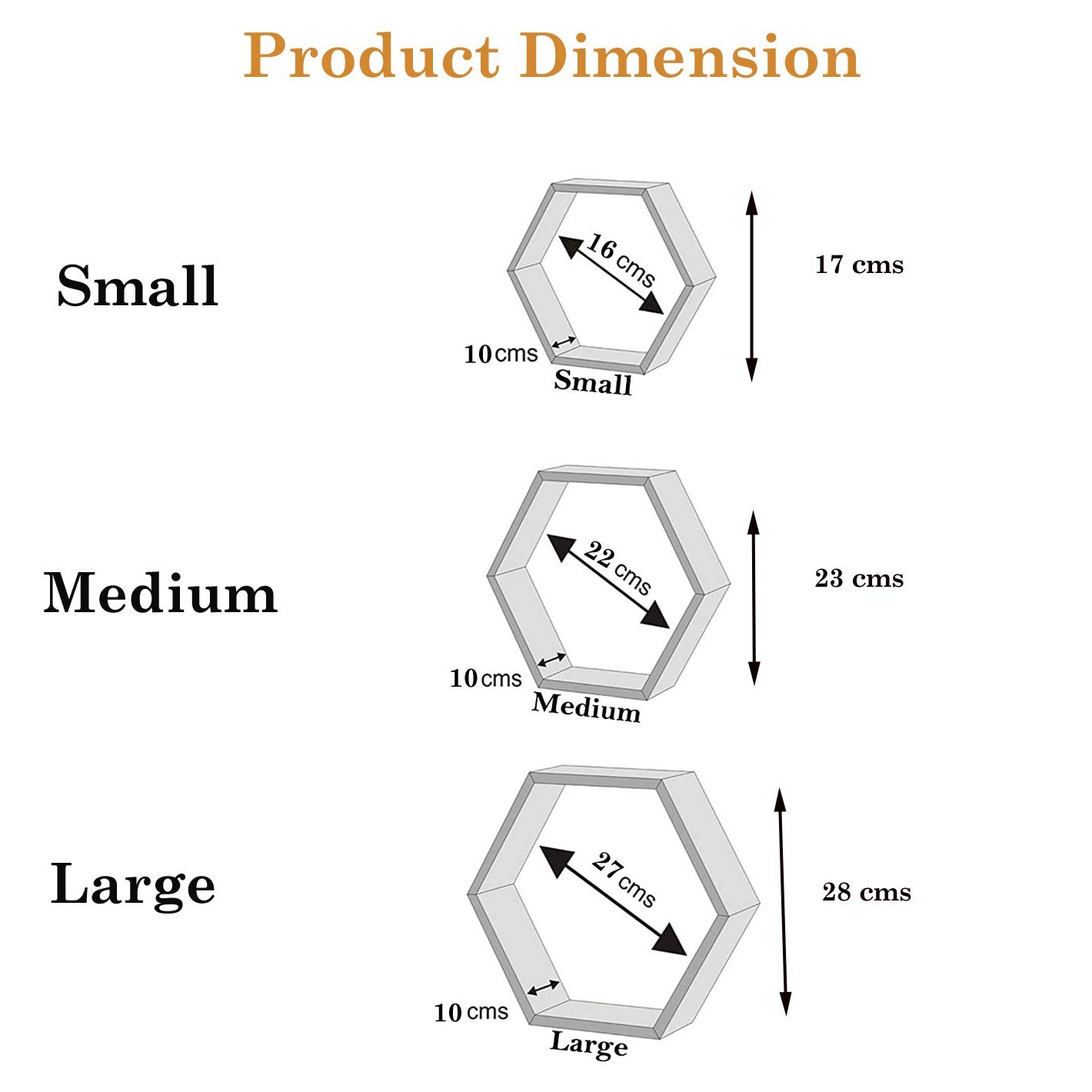 Annecy Wall Shelf In Hexagon Shape (Set of Six,  Sky Blue & White) - top_view