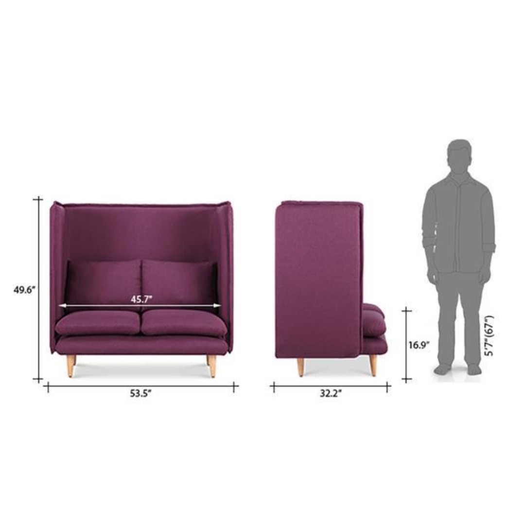 Bielefeld 2 Seater Loveseat Purple Sofa - rear_view