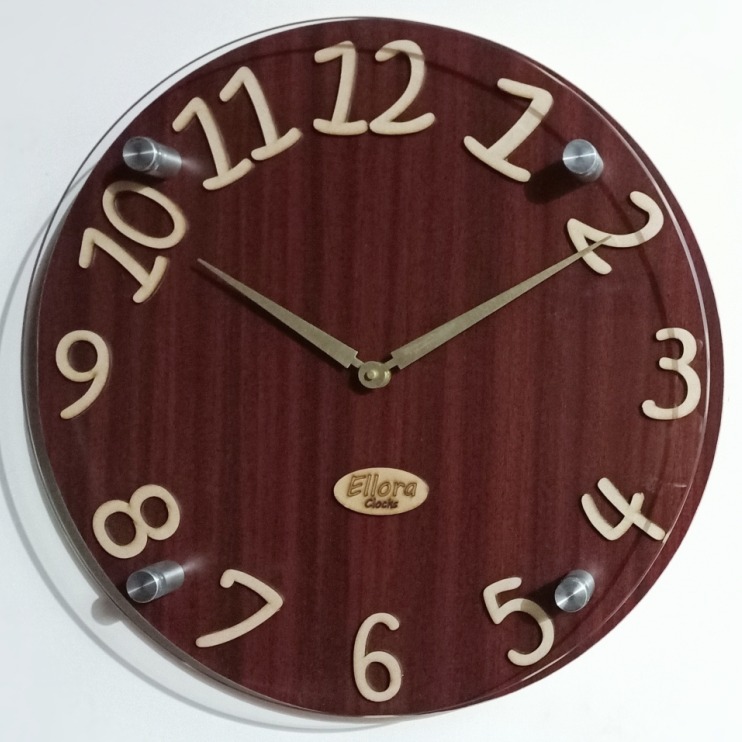 Wooden Simple Glass Clock - rear_view
