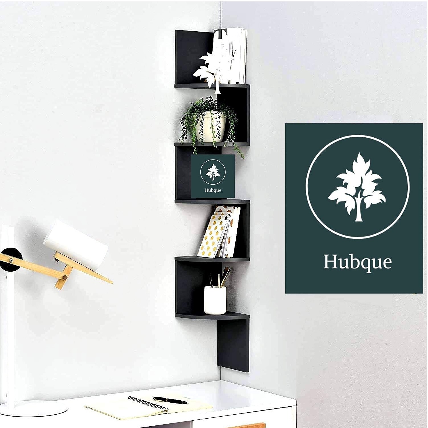 Tahoe Wall Mount Corner Shelves (Black) - top_view