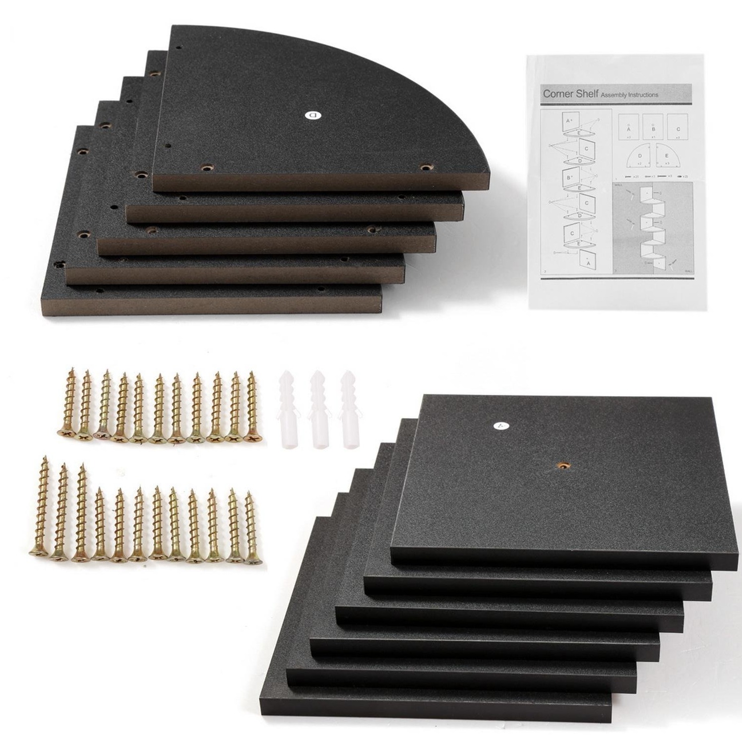Tahoe Wall Mount Corner Shelves (Black) - left_view