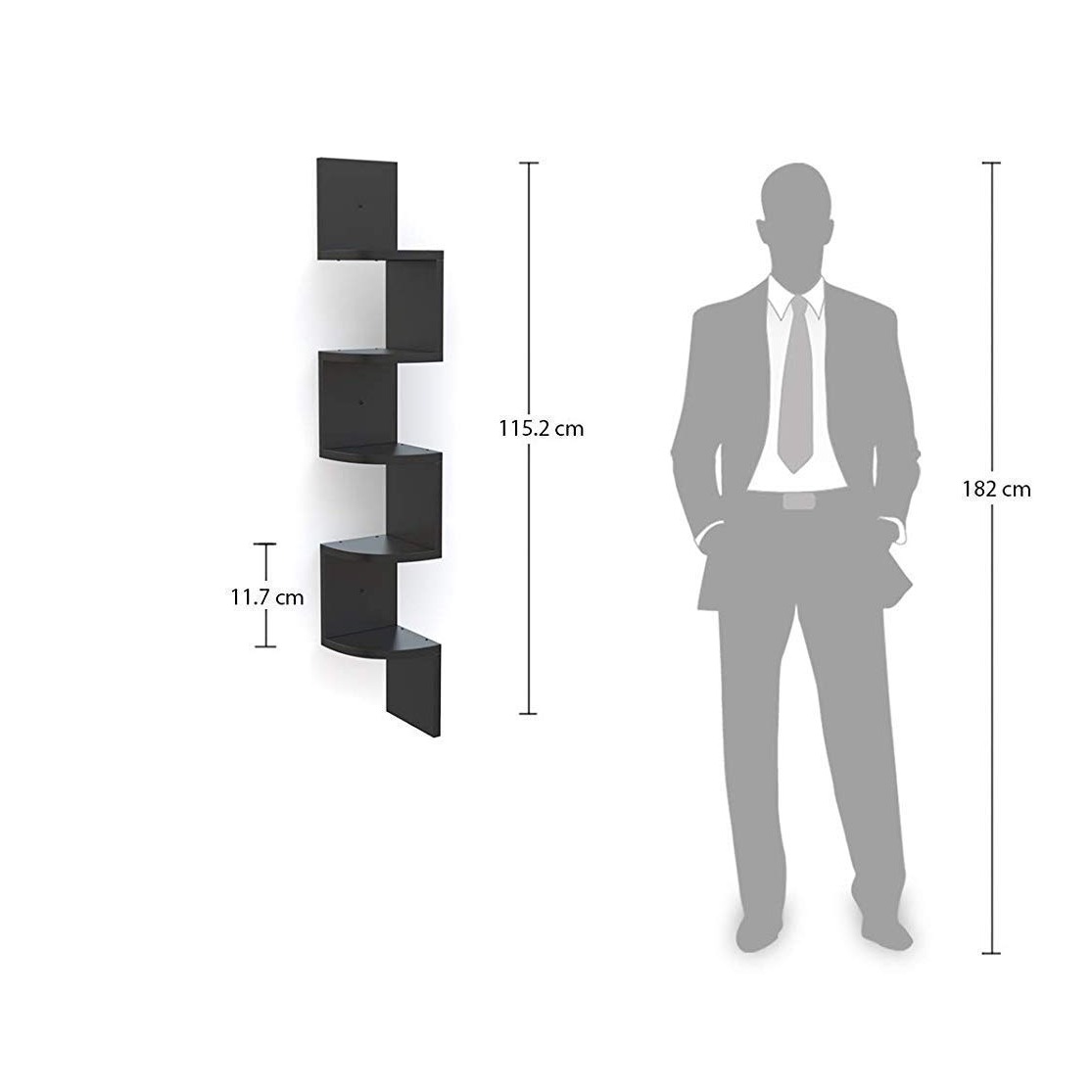 Tahoe Wall Mount Corner Shelves (Black) - right_view