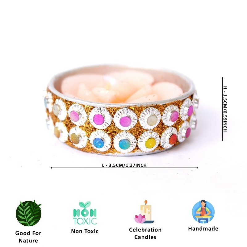Home Decor Multicolor Candles (Set of 8) - right_view