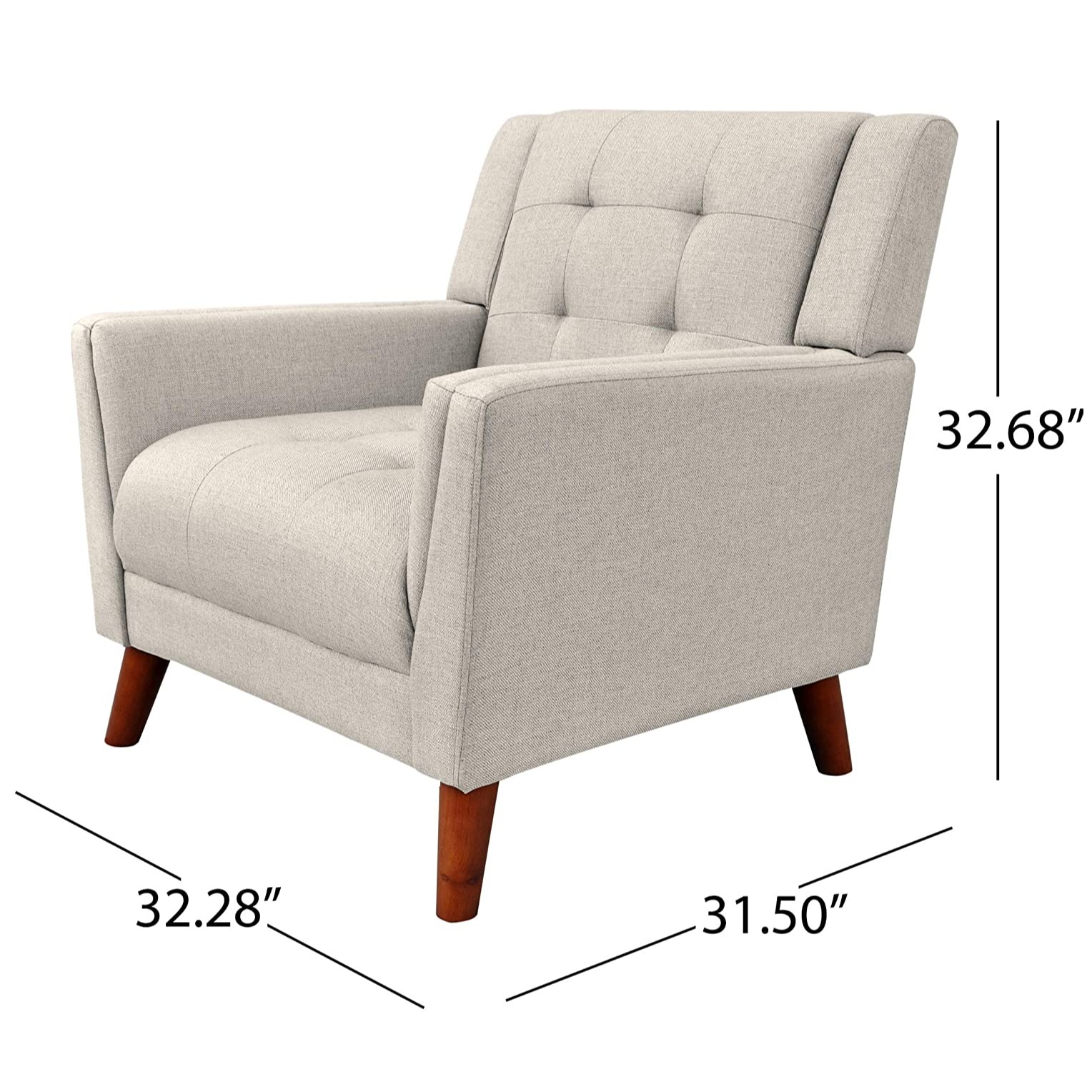 Modern Fabric Arm Chair (Grey) - right_view