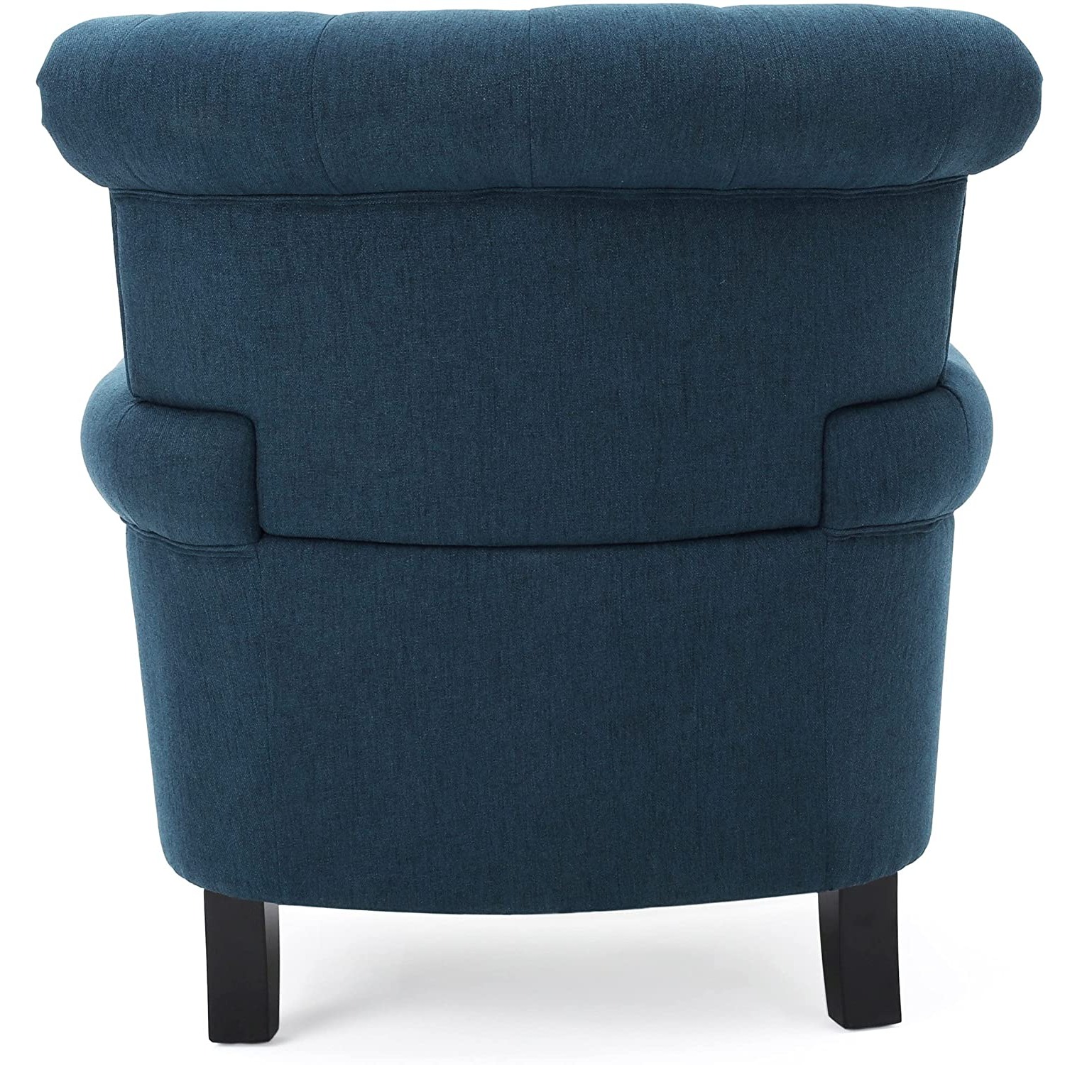 Dark Blue Fabric Tufted Chair - rear_view