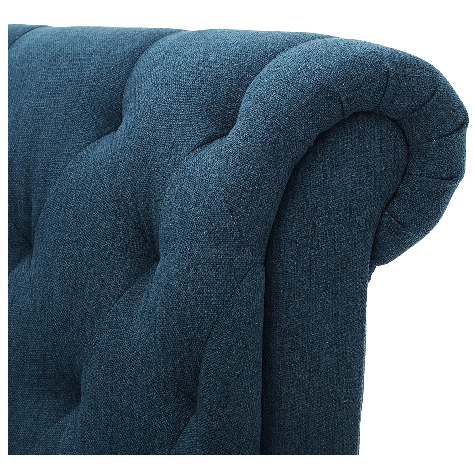 Dark Blue Fabric Tufted Chair - bottom_view