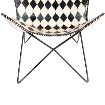 Retro Handmade Leather Butterfly Chair - bottom_view
