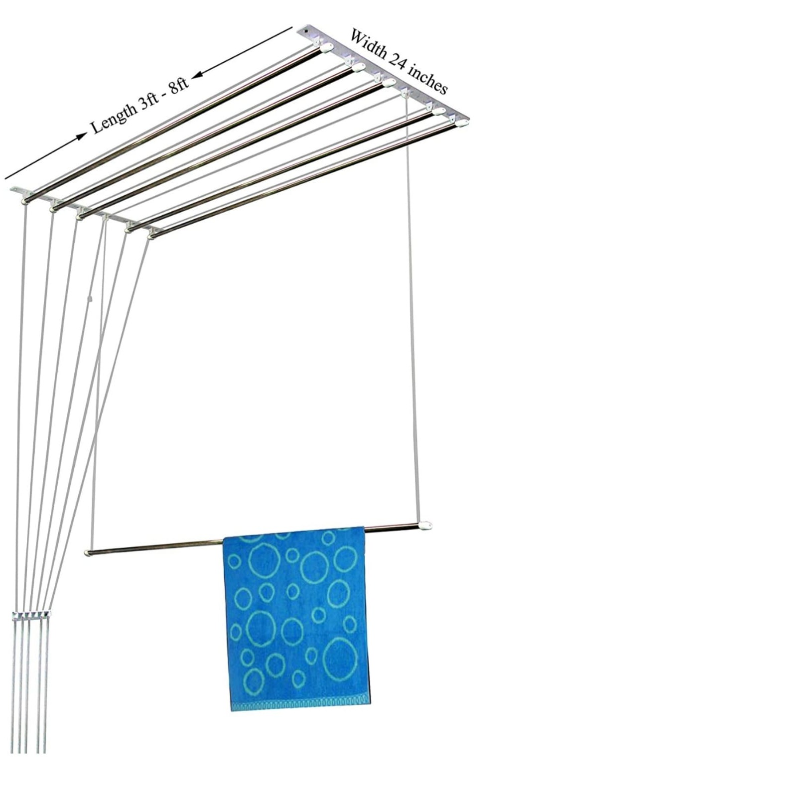 Dry Cloth Ceiling Hanging System 5 Rod 48" - front_view