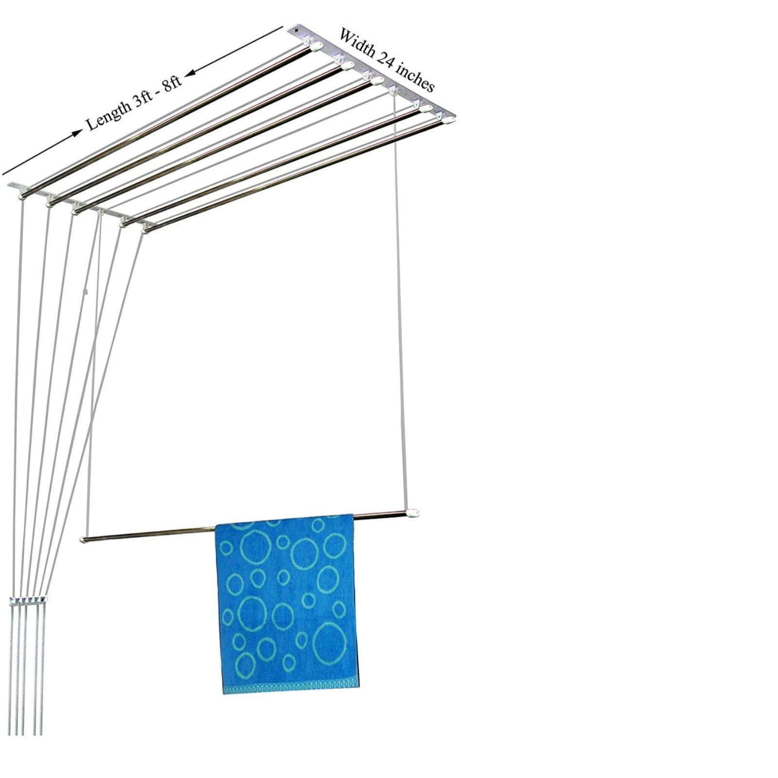 Dry Cloth Ceiling Hanging System 5 Rod 48" - top_view