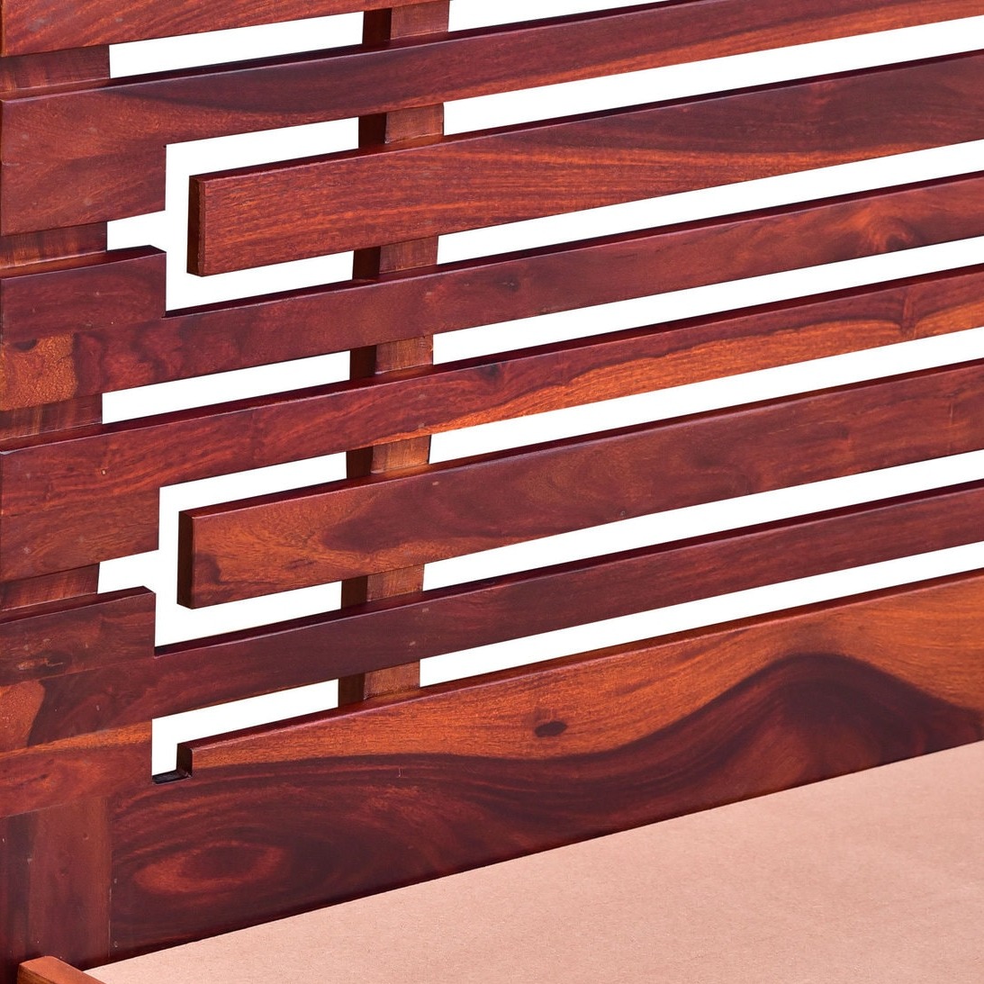 Edward Pure Sheesham Wooden Queen SIze Bed - top_view