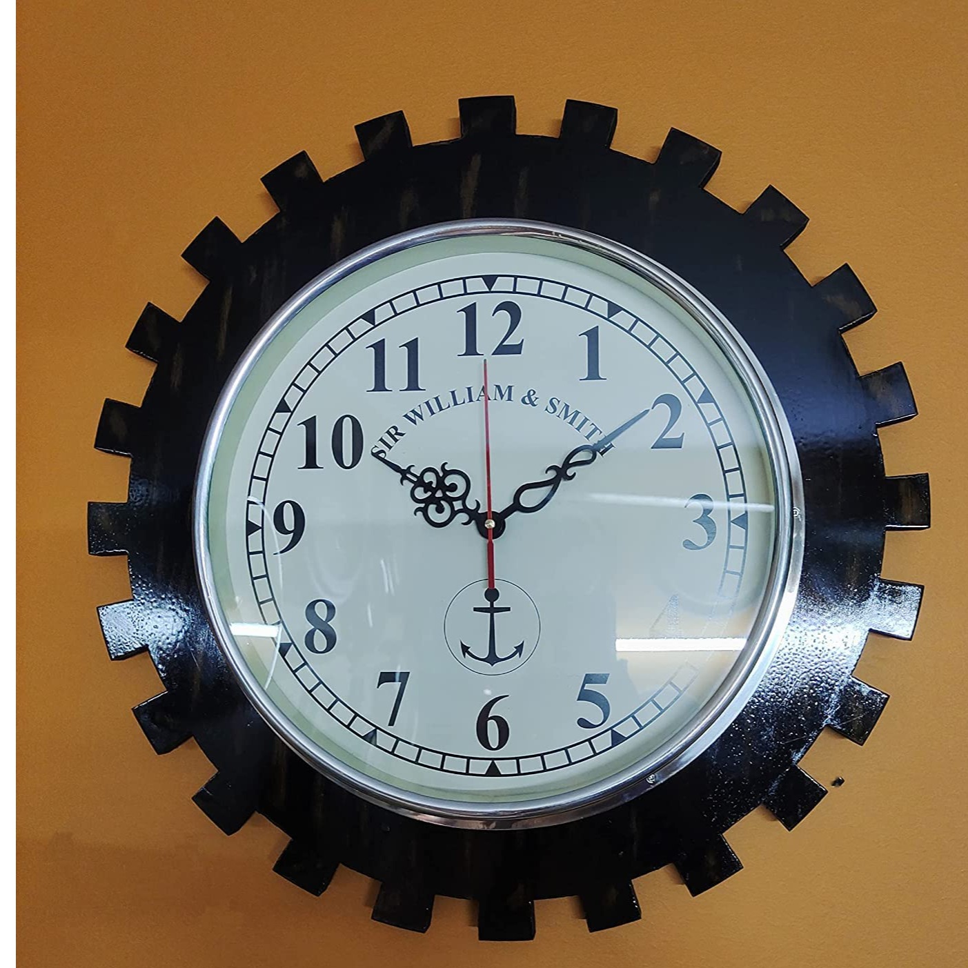 Antique Vintage Wooden Wall Clock, Black, (18 inch) - right_view