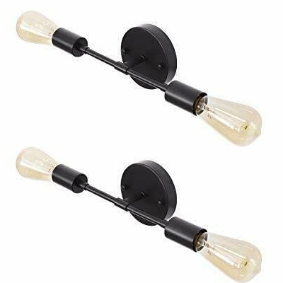 Wall Light Decorative Round Cage Pendant Hanging Light  (Black) - Pack of 2 - top_view