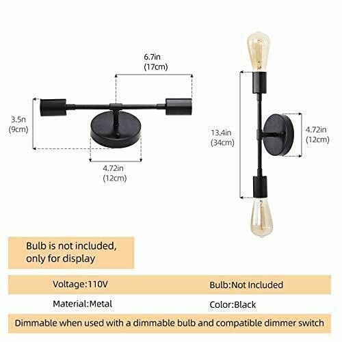 Wall Light Decorative Round Cage Pendant Hanging Light  (Black) - Pack of 2 - left_view
