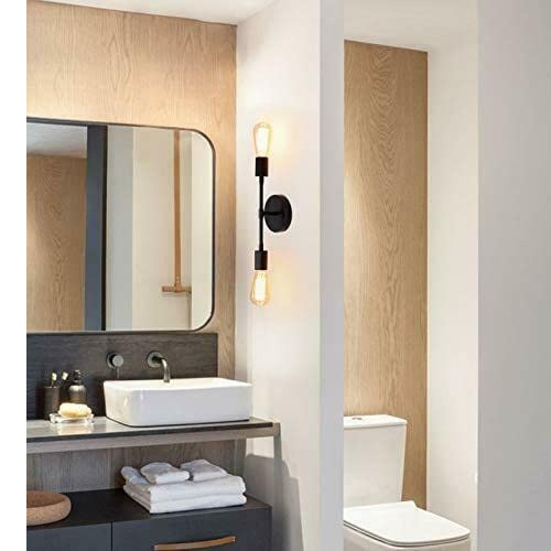 Wall Light Decorative Round Cage Pendant Hanging Light  (Black) - Pack of 2 - right_view