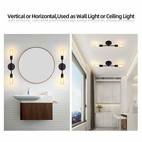 Wall Light Decorative Round Cage Pendant Hanging Light  (Black) - Pack of 2 - bottom_view
