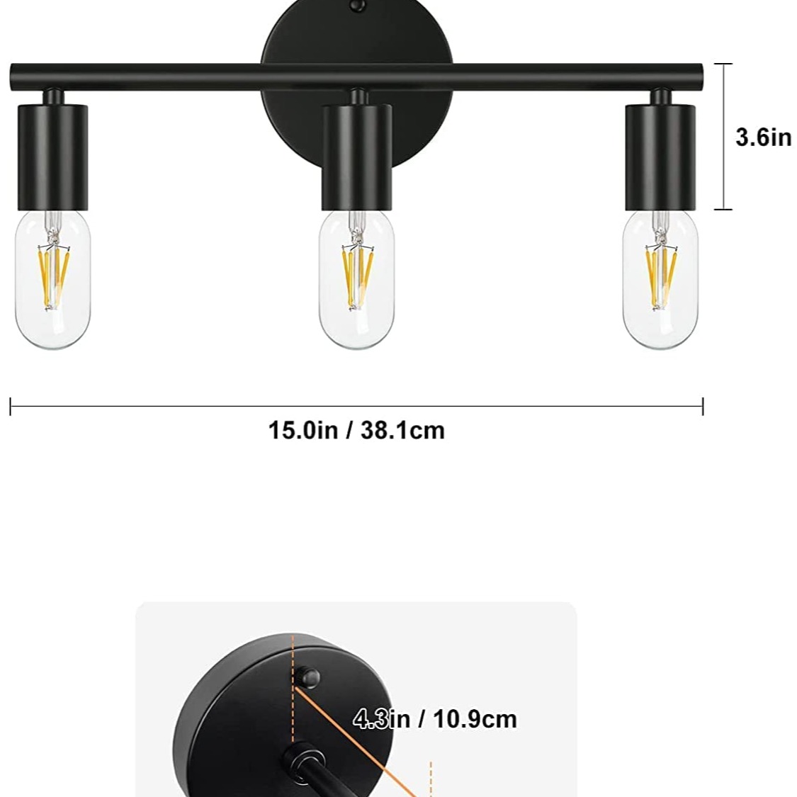 Beautiful Black Wall Lighting 3 Holder -Brass Black Wall Lamp Vanity Light Fixture, Black Wall Light Sconce , Bedroom Sconce Decorative - top_view