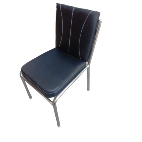 Armless Heavy Duty Office Chair (Black) - left_view