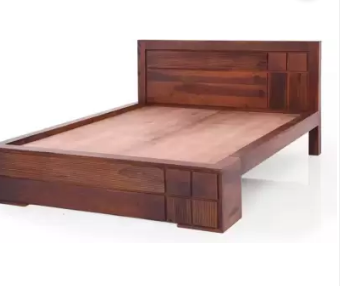 Michigan Sheesham Wood Queen Size Bed - front_view