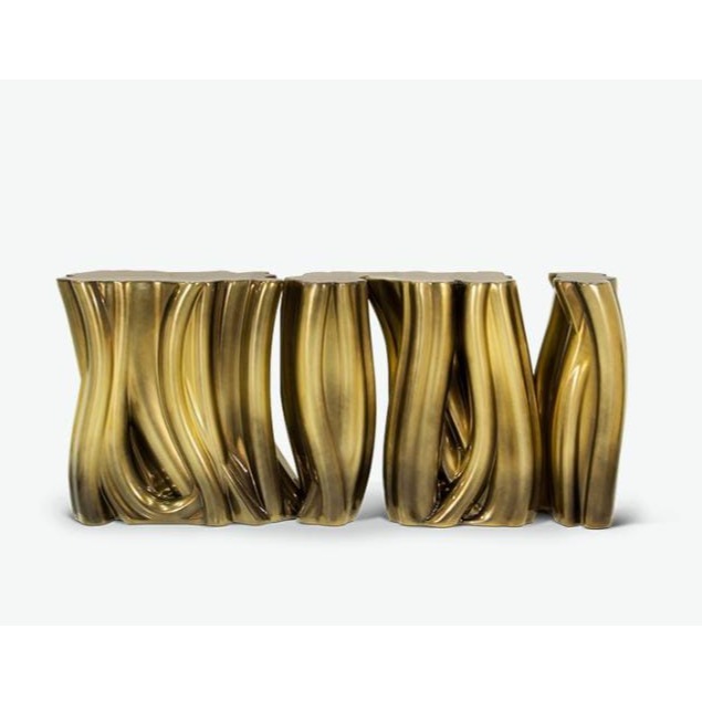 Creative golden centre table/Monochrome Gold Console - rear_view