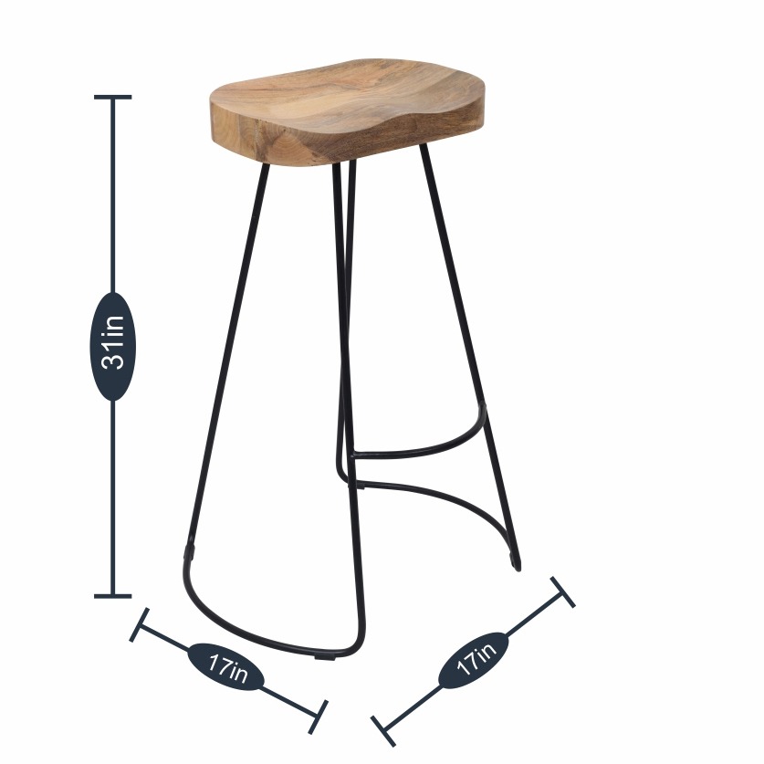 Set of 2 Saddle Bar Stool  (30 INCH) - right_view