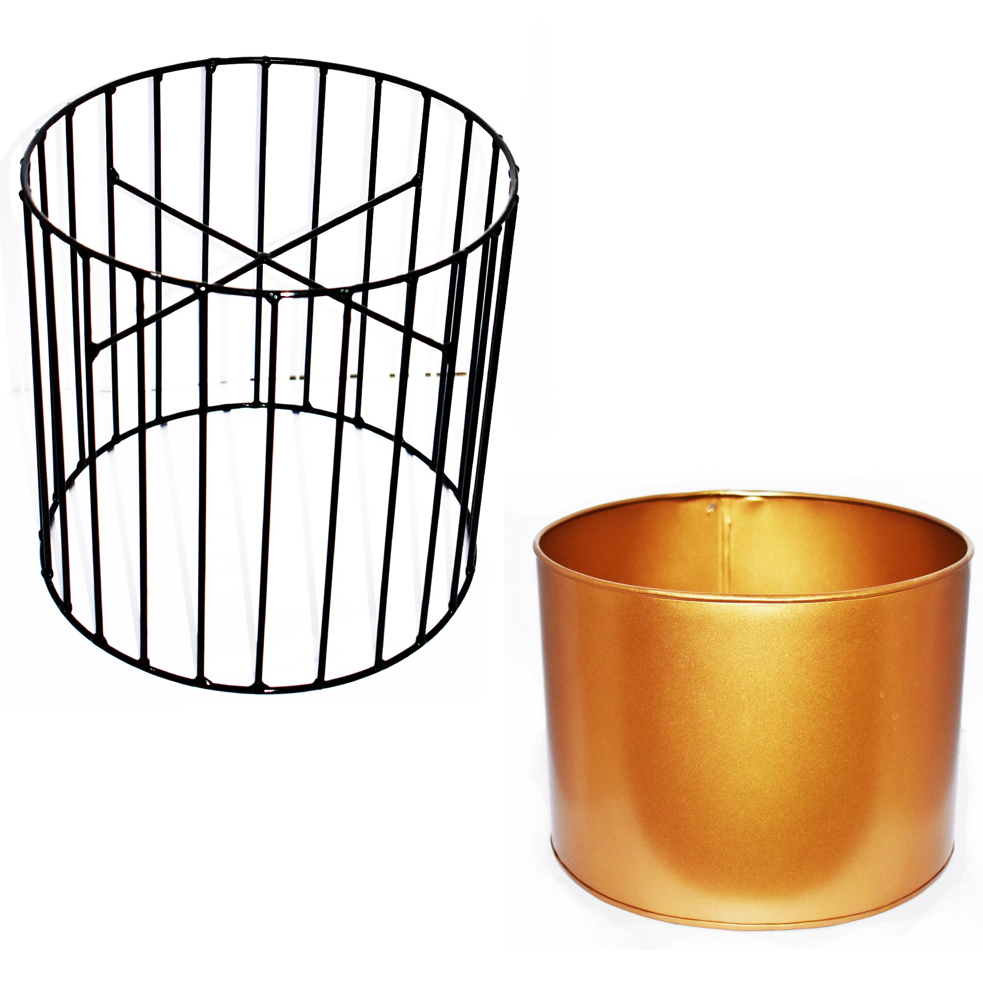 Medium Metal Wire Based Planter Stand With Pot- Set of 2 - rear_view