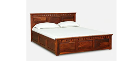 Crocus Sheesham Wood Queen Size Bed - top_view
