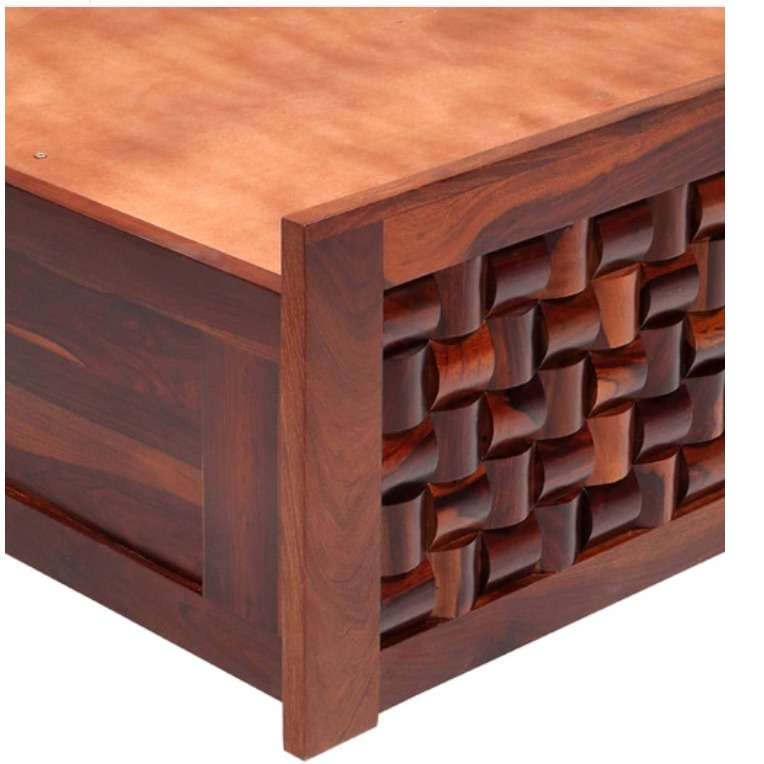 Crocus Wooden King Size Bed With Storage - left_view