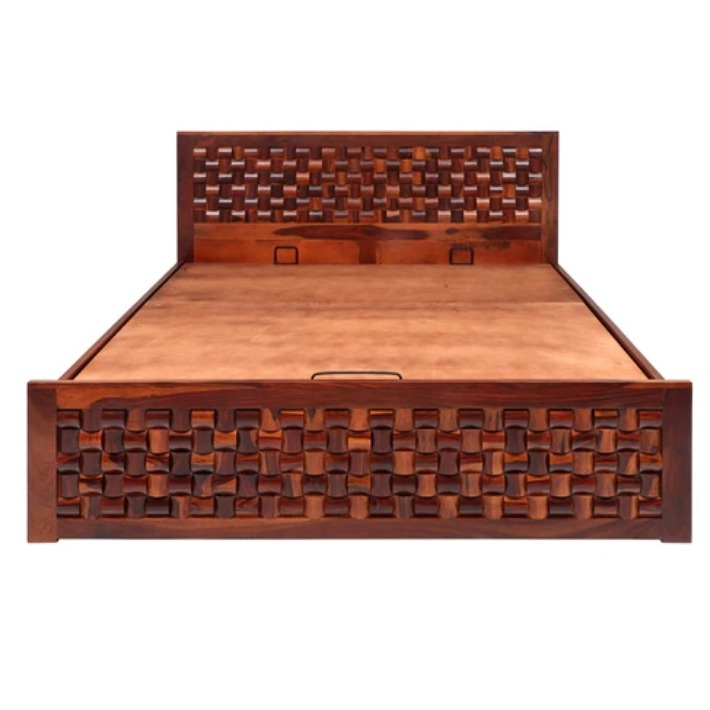 Crocus Wooden King Size Bed With Storage - right_view