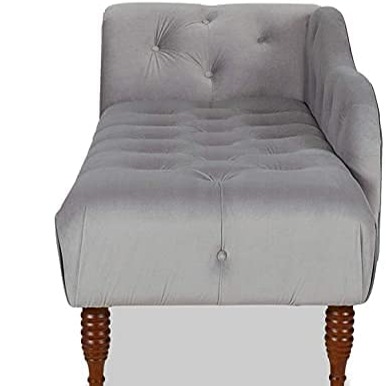 Damask Chaise Longue Grey Sofa - left_view