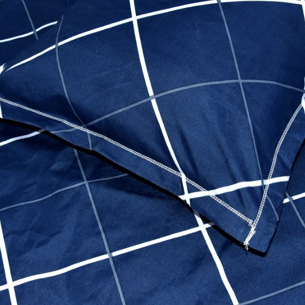 Geometric Double Bed sheet (Blue) - top_view