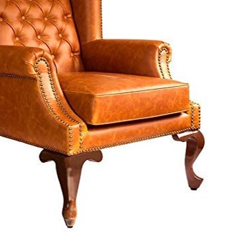 Gabardine Leatherette Wing Chair - left_view
