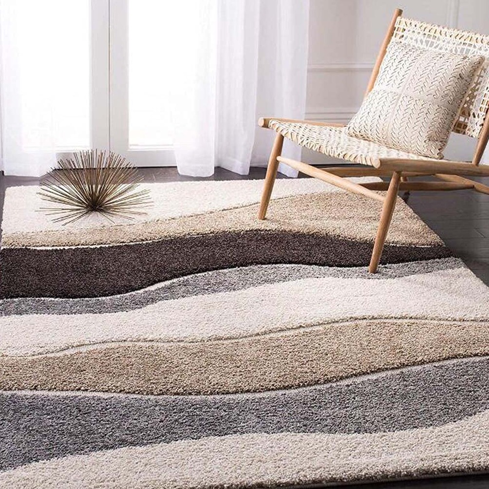 Luxurious Geometric Plush Shaggy Carpet - right_view