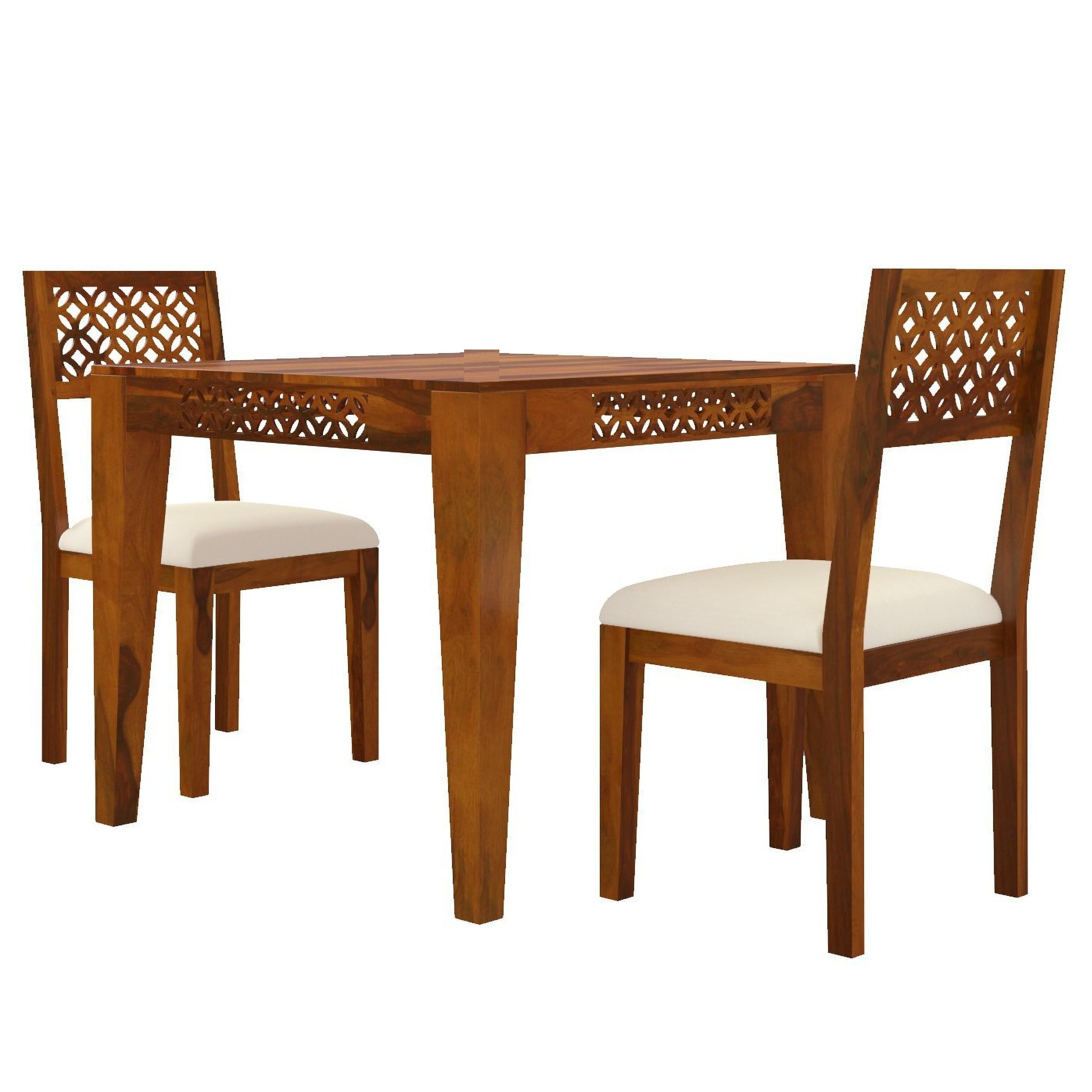 Pure Sheesham Solid Wood 2 Seater Dining Table Set - left_view