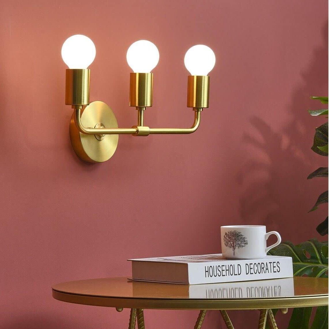 Sconce 3 Light With Golden Brush - left_view