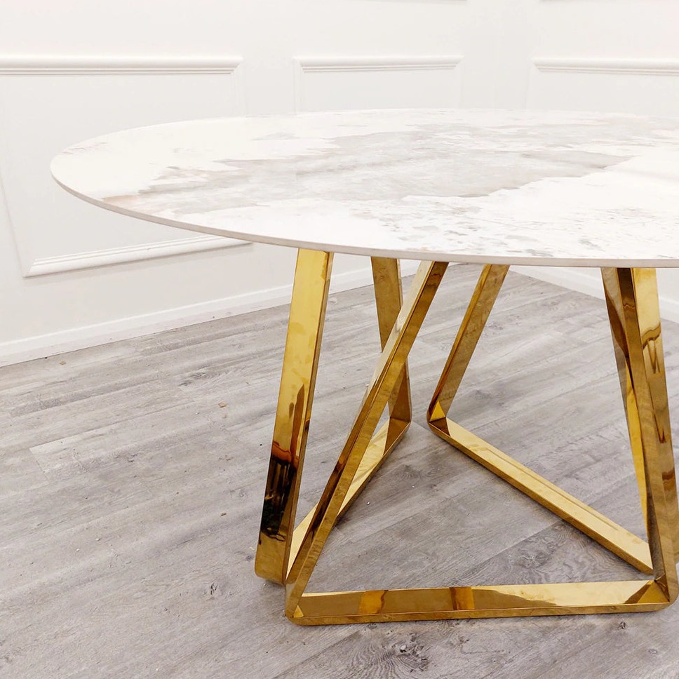Elise Marble Top Dining Set With 4 Chair - top_view
