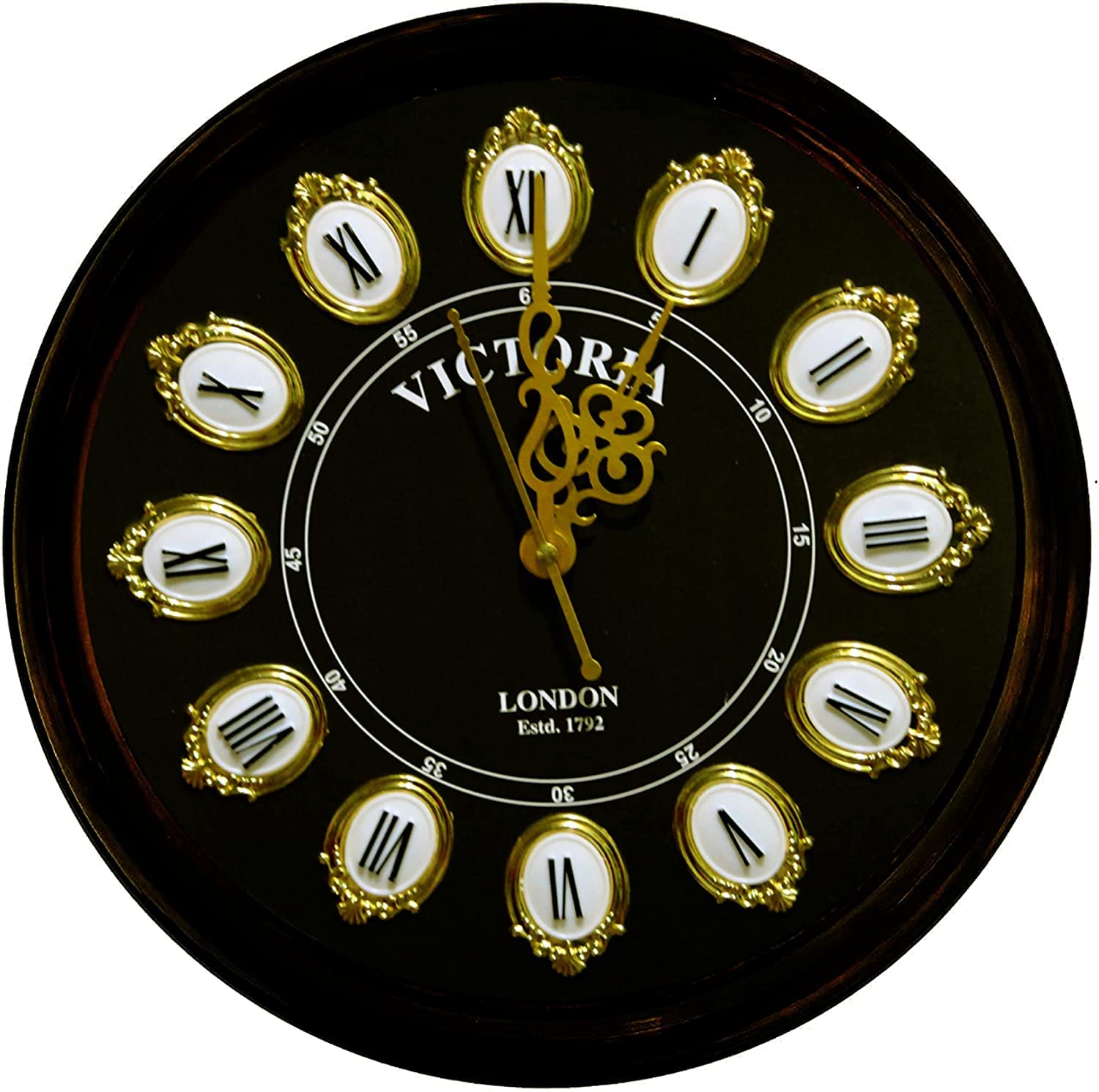 Kirby Roman Number Wooden Wall Clock - top_view