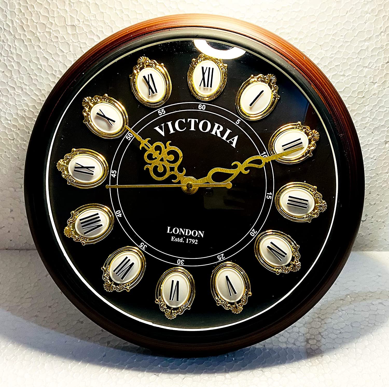Kirby Roman Number Wooden Wall Clock - rear_view