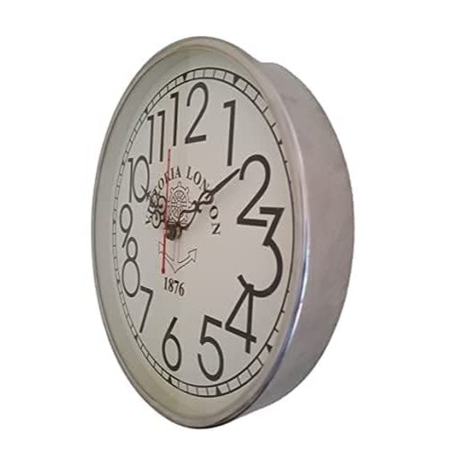 Retro White Wall Clock 12" Inch - top_view