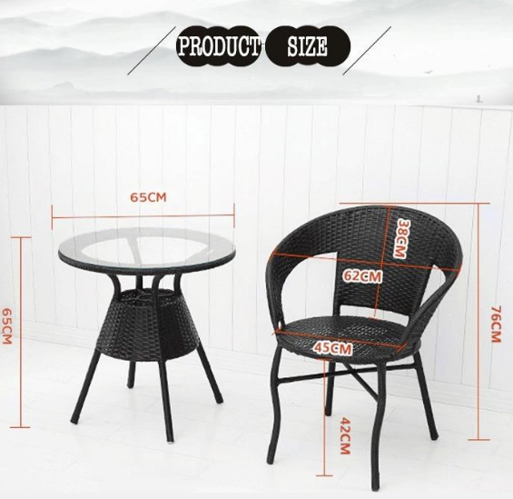 Garden Patio Seating Chair And Table Set - front_view