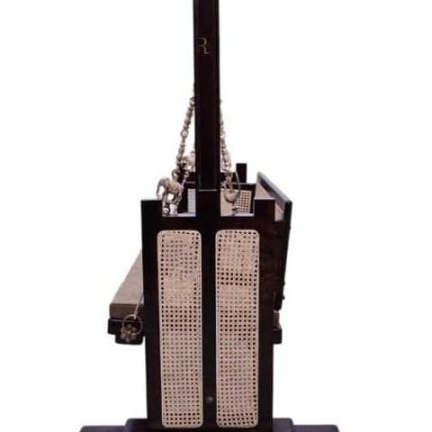 Cane wooden swing with stand - rear_view