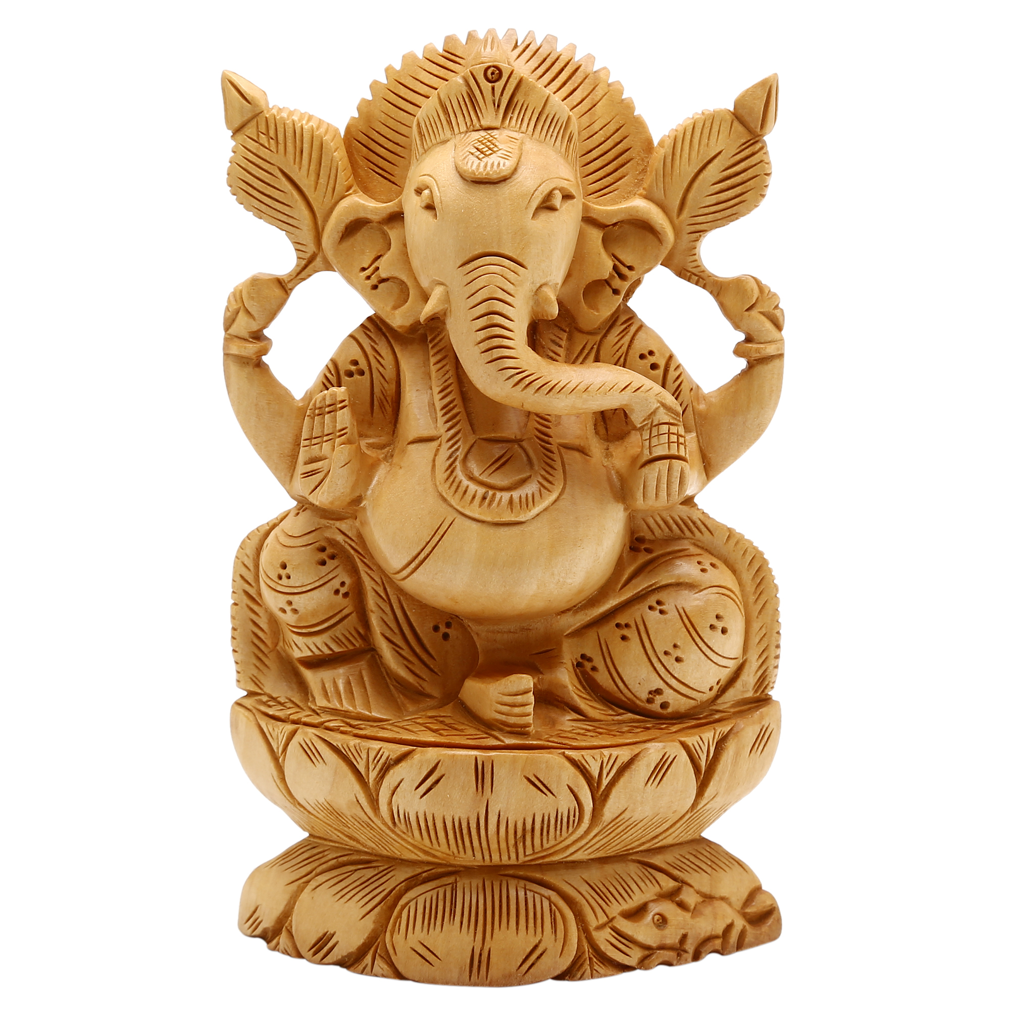 Wooden Ganesh Idol Handicraft - photo