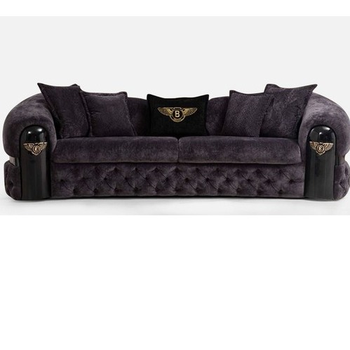 Xenia 3 Seater Velvet Purple Sofa - top_view