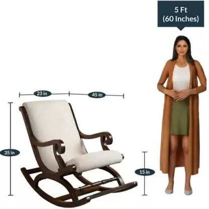 Nashville Wooden & Foam Rocking Chair - rear_view