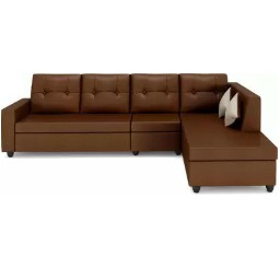 Eclairs L shape Leatherette 6 Seater Sofa with Storage - front_view