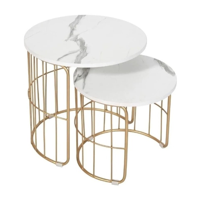Golden Coffe Table Set of Two - top_view