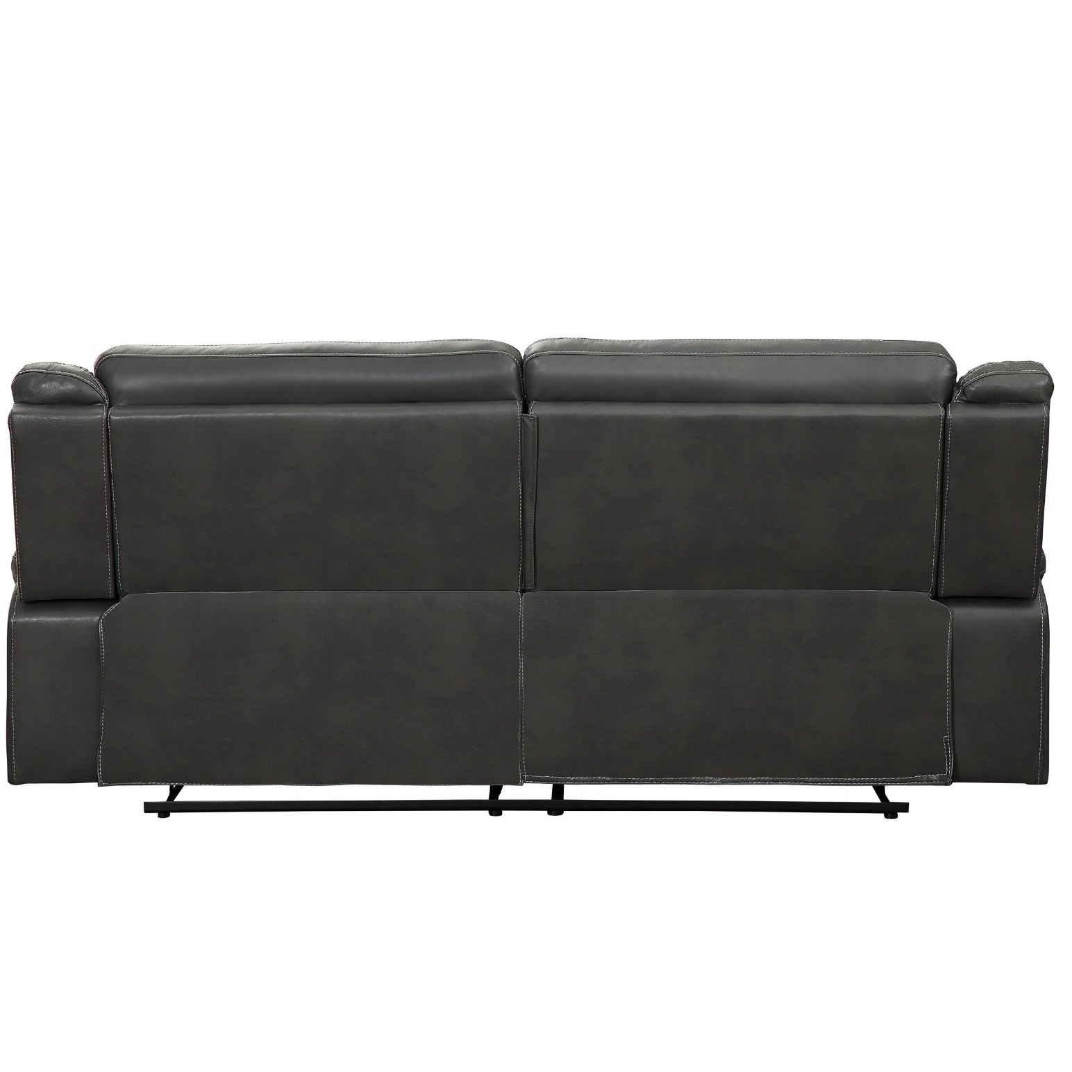 Luxurious Leather 2 Seater Recliner Sofa In Grey - rear_view